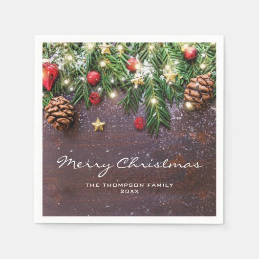 Serviette En Papier Fête de Noël rustique (Devant)