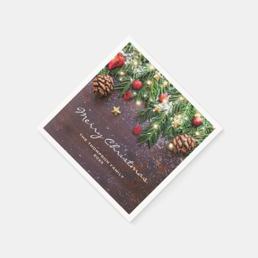 Serviette En Papier Fête de Noël rustique (Coin)