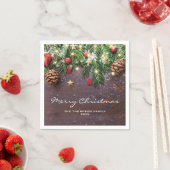 Serviette En Papier Fête de Noël rustique de campagne (En situation)