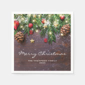 Serviette En Papier Fête de Noël rustique de campagne (Devant)