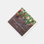 Serviette En Papier Fête de Noël rustique de campagne (Coin)