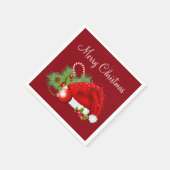 Serviette En Papier Fête de Noël Santa Hat serviettes rouges (Coin)