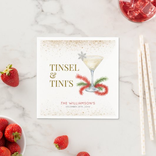 Serviette En Papier Fête de Noël Tinsel et Tinis (En situation)