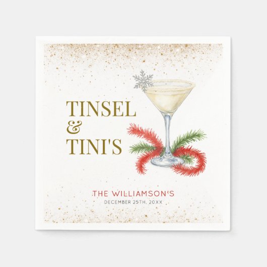 Serviette En Papier Fête de Noël Tinsel et Tinis (Devant)