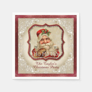 Serviette En Papier Fête de Noël vintage de photo de Saint-Nicolas H