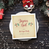 Fête de Noël vintage Holly "Joyeux Noël"