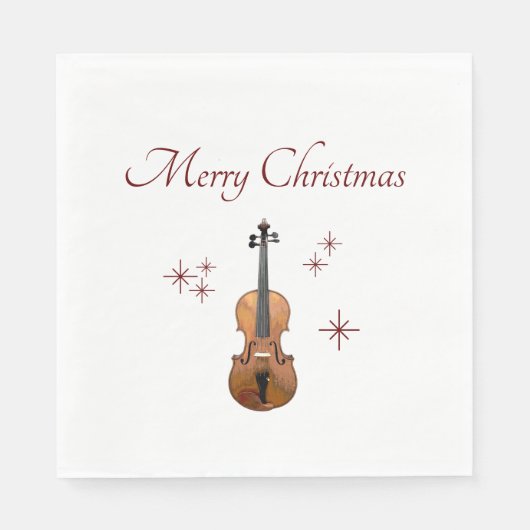 Serviette En Papier Fête de Noël Violon musical Snowflakes (Devant)