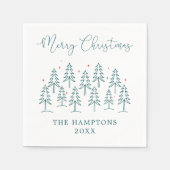 Serviette En Papier Fête de Noël Whimsical Forêt (Devant)