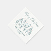 Serviette En Papier Fête de Noël Whimsical Forêt (Coin)