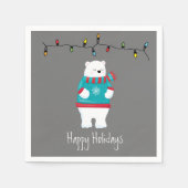Serviette En Papier Fête de Noël Whimsical Polar Bear (Devant)