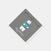 Serviette En Papier Fête de Noël Whimsical Polar Bear (Coin)