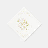 Serviette En Papier Fête de papier d'anniversaire moderne Gold Sparkle (Coin)