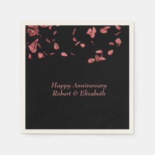 Serviette En Papier Fête de pétales de rose romantiques Personnaliser