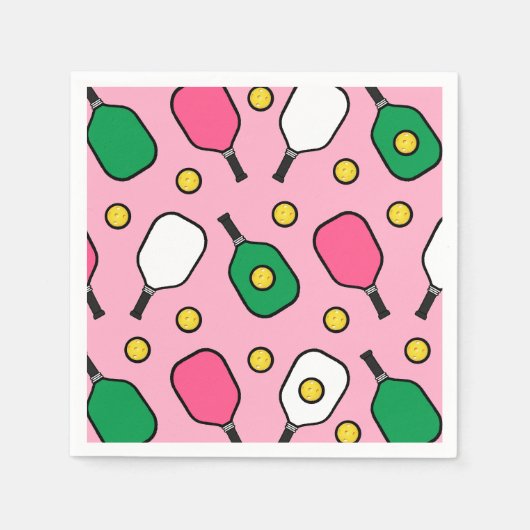 Serviette En Papier Fête de pickleball (Devant)