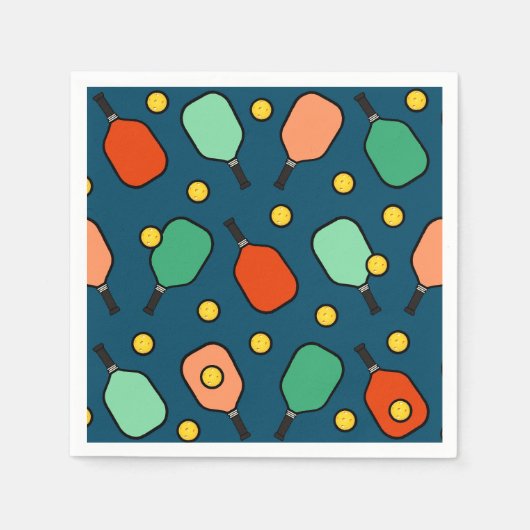 Serviette En Papier Fête de pickleball (Devant)
