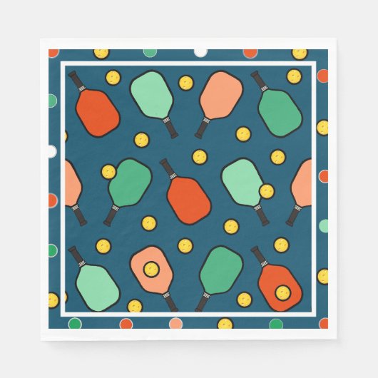 Serviette En Papier Fête de Pickleball (Devant)