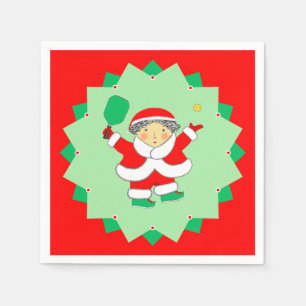 Serviette En Papier Fête de pickleball des Fêtes de Noël