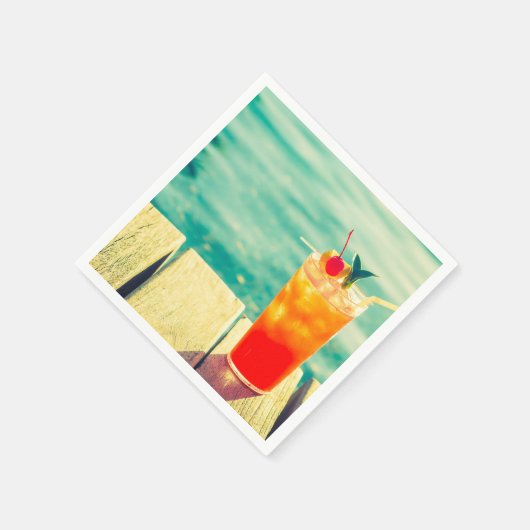 Serviette En Papier Fête de piscine d'été amusant dans le cocktail sol (Coin)