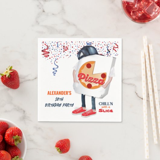 Serviette En Papier Fête de pizza drôle (En situation)