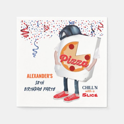 Serviette En Papier Fête de pizza drôle (Devant)