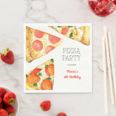 Serviette En Papier Fête de pizza Watercolor (En situation)