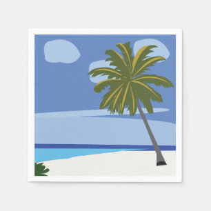Serviette En Papier Fête de plage Palmier Vacances