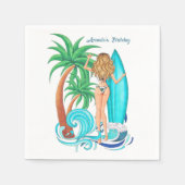 Serviette En Papier Fête de plage surf d'été (Devant)