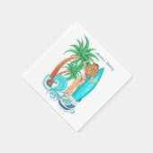 Serviette En Papier Fête de plage surf d'été (Coin)