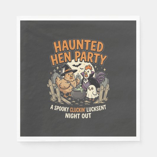 Serviette En Papier Fête de poule hantée d'Halloween (Devant)