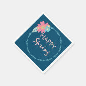 Serviette En Papier Fête de printemps fleurie Wreath Fleurs d'annivers (Coin)