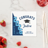 Serviette En Papier Fête de remise de diplôme Moderne Rose Navy (En situation)