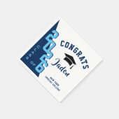 Serviette En Papier Fête de remise de diplôme Moderne Rose Navy (Coin)