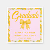 Serviette En Papier Fête de remise de diplômes à ruban gingham jaune d (Devant)