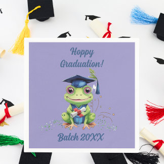Serviette En Papier Fête de remise de diplômes drôle avec grenouille m