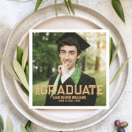 Serviette En Papier Fête de remise de diplômes personnalisée avec phot