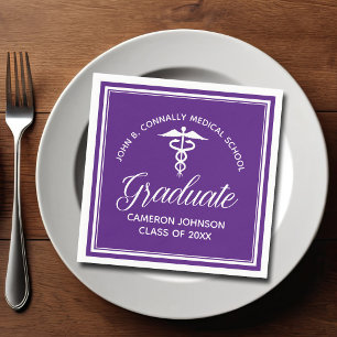 Serviette En Papier Fête de remise de diplômes personnalisée en violet