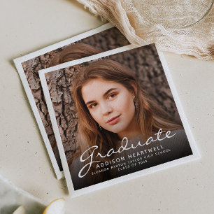 Serviette En Papier Fête de remise des diplômes avec photo et écriture