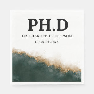 Serviette En Papier Fête de remise des diplômes de doctorat Or Vert Fo