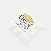 Serviette En Papier Fête de remise des diplômes Modern Script Gold Cap (Coin)
