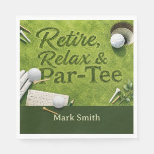 Serviette En Papier Fête de RETRAITE AU GOLF sur le vert