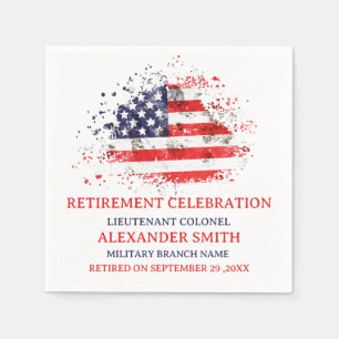 Serviette En Papier Fête de retraite militaire personnalisée