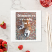 Serviette En Papier fête de retraite napkin ginger chat glissade (En situation)