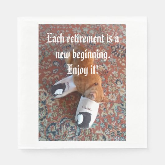 Serviette En Papier fête de retraite napkin ginger chat glissade (Devant)