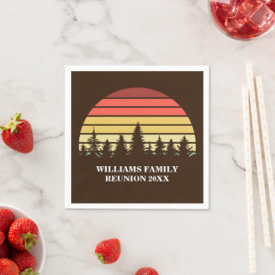 Serviette En Papier Fête de réunion de famille marron forêt de coucher