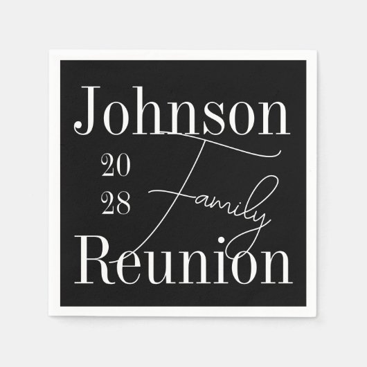 Serviette En Papier Fête de réunion familiale moderne personnalisée No (Devant)