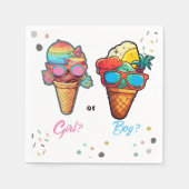 Serviette En Papier Fête de révélation de genre de crème glacée (Devant)