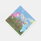 Serviette En Papier Fête de révélation du genre du bébé (Coin)