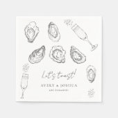 Serviette En Papier Fête de rôti Champagne & Huîtres (Devant)