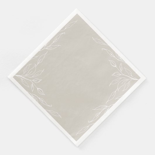 Serviette En Papier Fête de Thanksgiving en feuille beige (Coin)