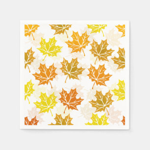 Serviette En Papier Fête de Thanksgiving Feuille de Érable d'Automne F